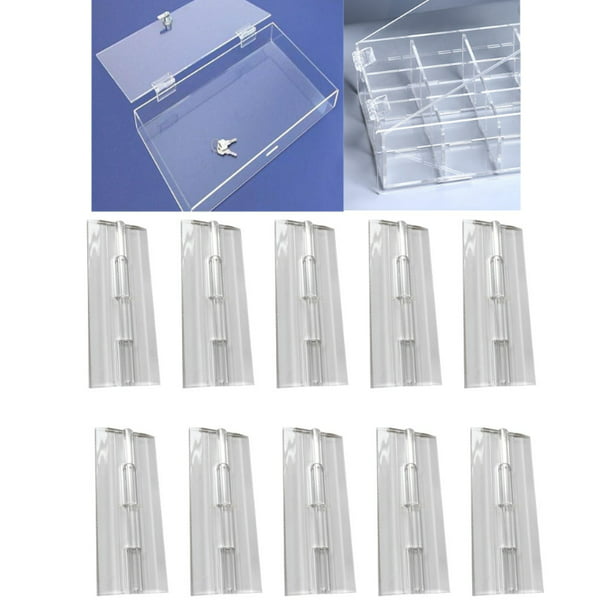 10Pcs/pack Transparent Plastic Folding Durable Hinge Tools Clear Acrylic Hinges 